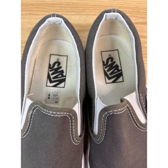 Vans Sneakers Slip On Unisex Men 5.5 Womens 7 Solid Gray Canvas Shoes - Picture 12 of 13